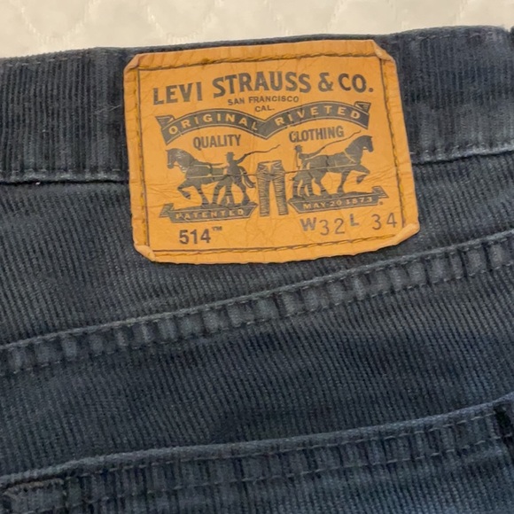 Levi’s Men's 514 Navy Blue Corduroy Pants - Picture 4 of 5